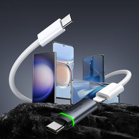 Adaptor Mcdodo Adapter Auto Power Off (OT-6010), Lightning to Type-C, 60W, 3A, 480Mbps, Charging & Data Sync, with Lanyard, Negru