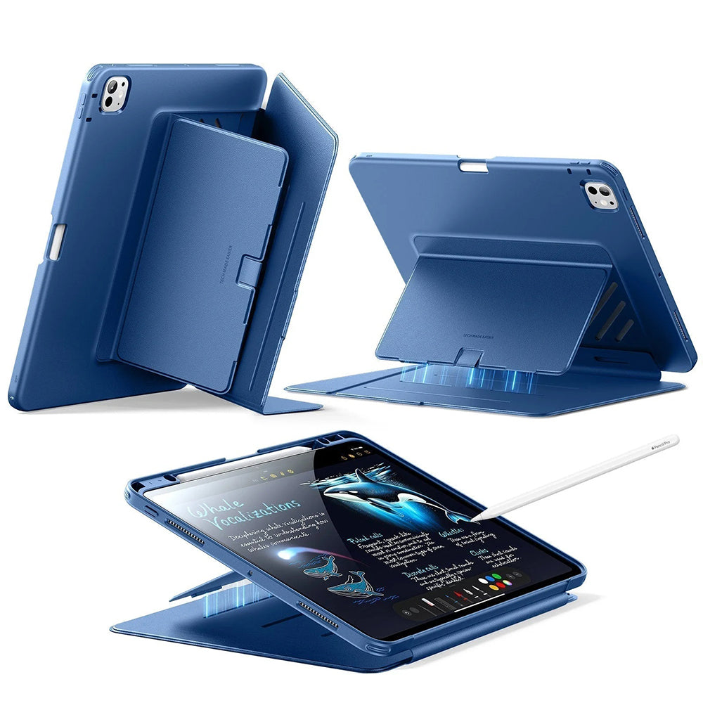 Husa de protectie tableta ESR Flip Hybrid (with Pencil Holder) compatibil cu iPad Pro 11 (2024) / iPad Pro 11 (2025), Albastru