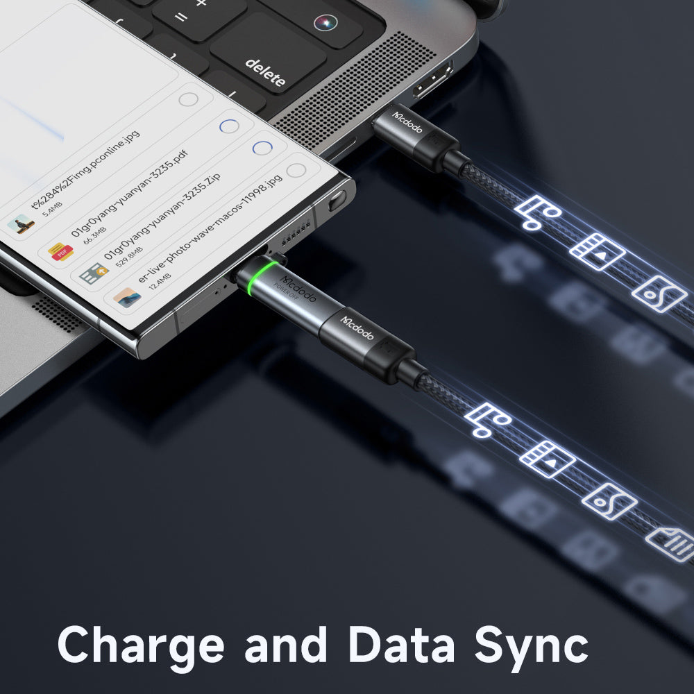 Adaptor Mcdodo Adapter Auto Power Off (OT-2450), Type-C to Type-C, PD100W, 5A, 480Mbps, Charging & Data Sync, with Lanyard, Negru