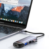Hub/Dock Mcdodo Hub (HU-7420), 10in1, 2x USB2.0, 2x USB3.0, USB-C PD100W, VGA, HDMI 4K, LAN, SD/TF Slot, 5Gbps, Type-C Cable, Gri