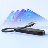 Hub/Dock Mcdodo Hub Star Series (HU-1430), 5in1, 2x USB2.0, USB3.0, SD/TF Card Slot, 5Gbps, ABS+Nylon, Type-C Cable, 15cm, Negru