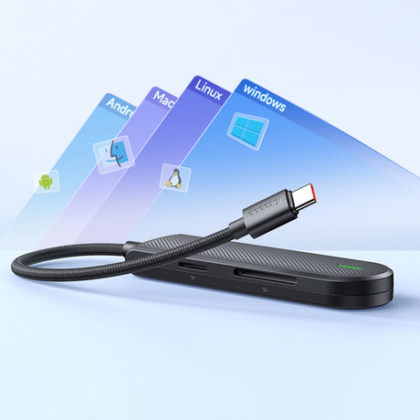 Hub/Dock Mcdodo Hub Star Series (HU-1430), 5in1, 2x USB2.0, USB3.0, SD/TF Card Slot, 5Gbps, ABS+Nylon, Type-C Cable, 15cm, Negru