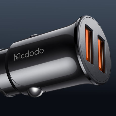 Incarcator Mcdodo Car (CC-6602), Dual-Port, 12W, Fireproof PC, 12-24V, Negru