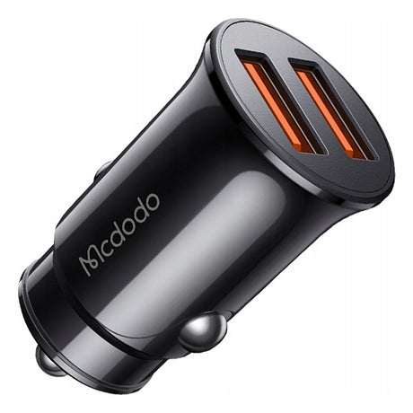 Incarcator Mcdodo Car (CC-6602), Dual-Port, 12W, Fireproof PC, 12-24V, Negru