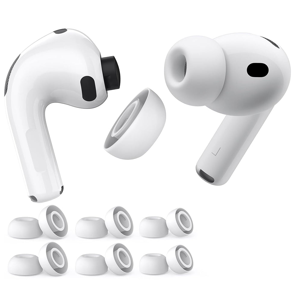 Casti Techsuit (set de 3) Replacement Ear Tips AirVibe (ET2), for Apple AirPods Pro 3, Premium Silicone XS, S, L Sizes, Alb