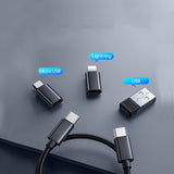 Adaptor Mcdodo Storage Box (WF-1720), USB-C Cable 0.3m, PD60W, USB-C to Micro-USB/iP/USB Adaptor, SIM Eject Pin, Card Slot, Negru