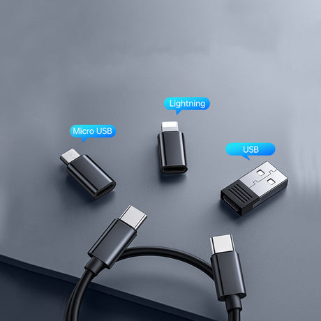 Adaptor Mcdodo Storage Box (WF-1720), USB-C Cable 0.3m, PD60W, USB-C to Micro-USB/iP/USB Adaptor, SIM Eject Pin, Card Slot, Negru