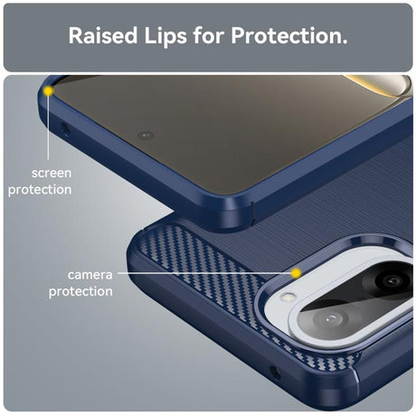 Husa de protectie Techsuit Carbon Silicone compatibil cu Honor X5c Plus, Albastru
