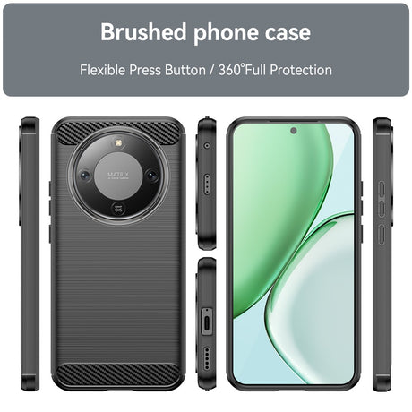 Husa de protectie Techsuit Carbon Silicone compatibil cu Honor Magic8 Lite, Negru