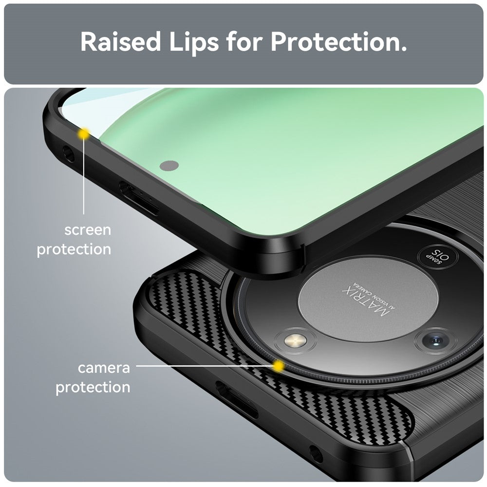 Husa de protectie Techsuit Carbon Silicone compatibil cu Honor Magic8 Lite, Negru
