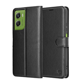 Husa de protectie Techsuit Leather Folio compatibil cu Motorola Moto G06, Negru