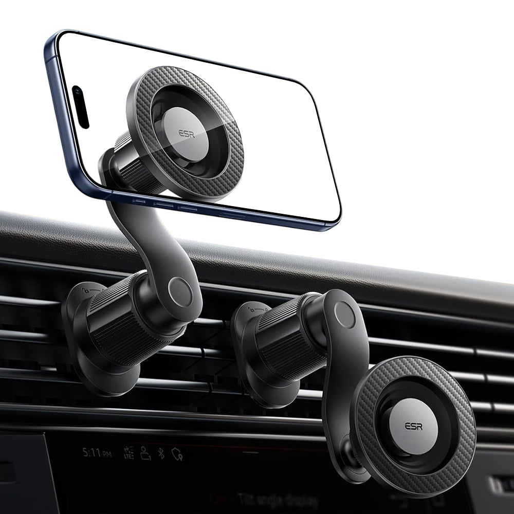 Suport ESR OmniLock (2B52301), for Air Vent, 360°, Magnetic, Shock-absorbing Pad, Pro-level Arm, Negru /Carbon Fiber