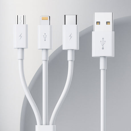 Cablu Baseus (P10377705213-00), Fast Charge, USB to USB-C, Lightning, Micro-USB, 100W, 480Mbps, 1.5m, Alb