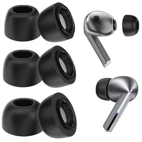 Casti Techsuit (set de 3) Replacement Ear Tips AirVibe (ET3) -for Samsung Galaxy Buds 3 Pro, Premium Silicone S, M, L Sizes, Black