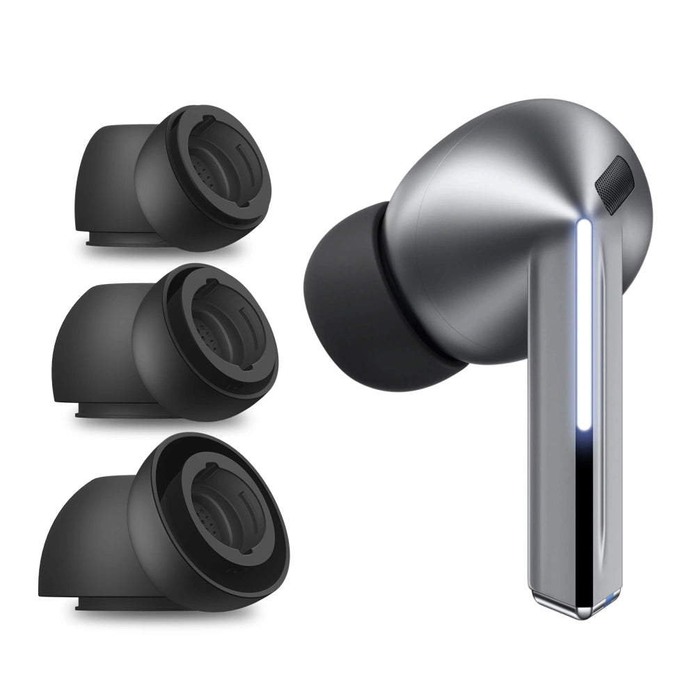 Casti Techsuit (set de 3) Replacement Ear Tips AirVibe (ET3) -for Samsung Galaxy Buds 3 Pro, Premium Silicone S, M, L Sizes, White