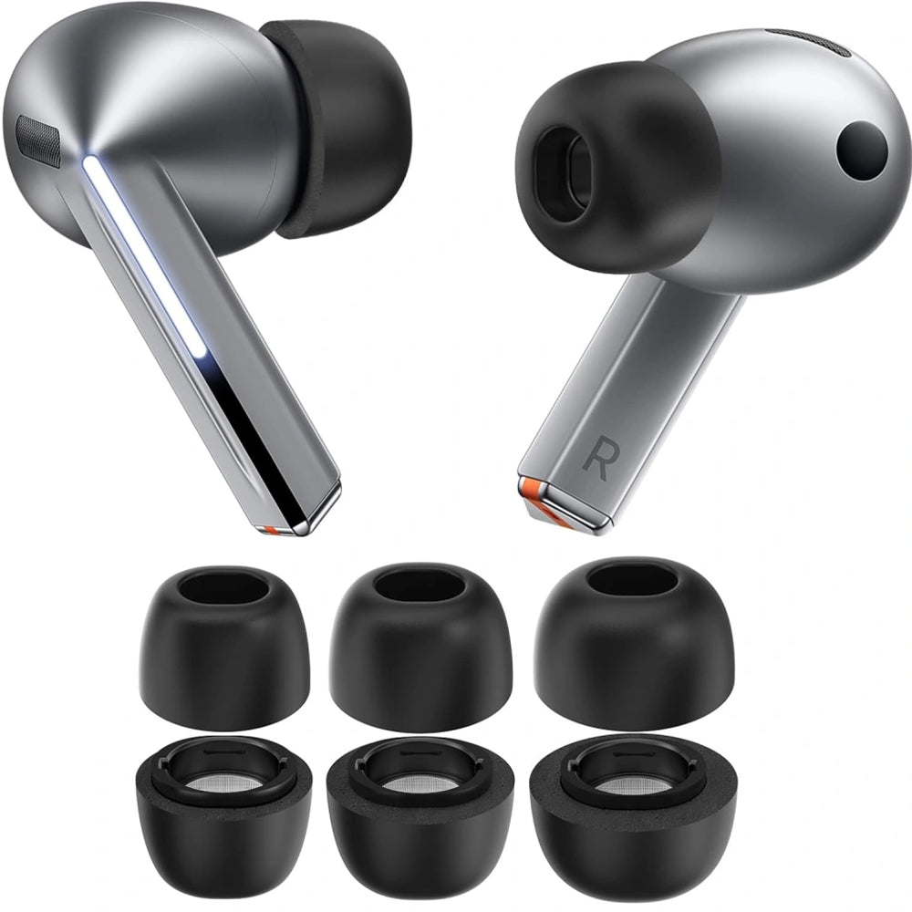 Casti Techsuit (set de 3) Replacement Ear Tips AirVibe (ET3) -for Samsung Galaxy Buds 3 Pro, Premium Silicone S, M, L Sizes, White