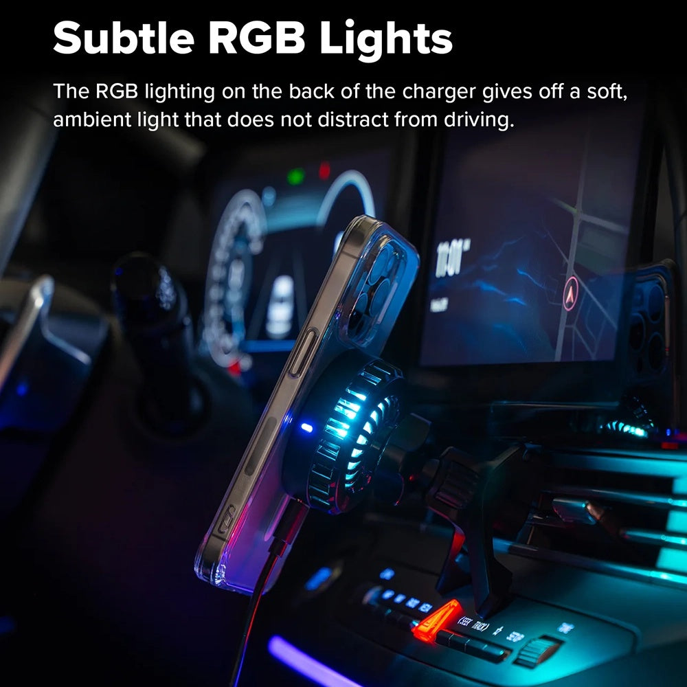 Suport Ringke with Wireless Charging Peltier, Magnetic, Qi2, for Air Vent, 15W, Negru