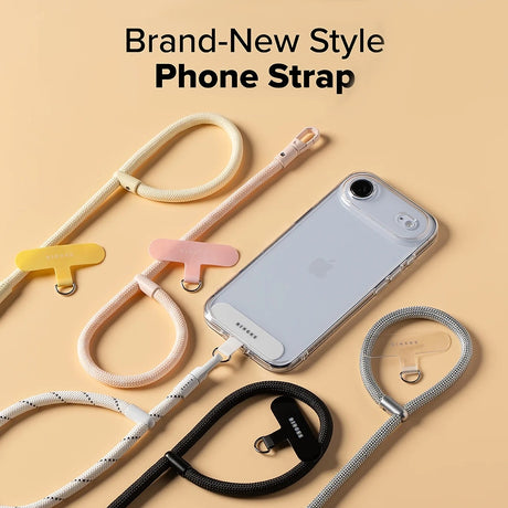 Suport Ringke Universal Hand Strap Link Flow P-Type, Crossbody Lanyard for Phone Cases, Adjustable, Mocha Mousse
