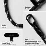 Suport Ringke Universal Hand Strap Link Flow P-Type, Crossbody Lanyard for Phone Cases, Adjustable, Shade Black