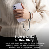 Suport Ringke Universal Hand Strap Link Flow P-Type, Crossbody Lanyard for Phone Cases, Adjustable, Shade Black