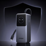 Baterie externa Ugreen PB723 (55365B), with Built-in USB-C cable, USB, Type-C, Digital Display, 20000mAh, 130W, Gri
