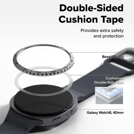 Accesoriu smartwatch Ringke Inner Bezel Styling compatibil cu Samsung Galaxy Watch8 Classic, Argintiu (Gw8C-46-In-01)