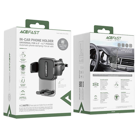Suport Acefast (D25), for Air Vent, Free Rotation, Adjustable Angle, Secure Lock Clip, for 4.5 - , Negru