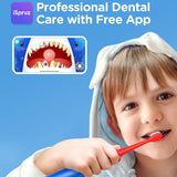 Bitvae Electric Toothbrush (BVK7S), Sonic, for Kids, 3 Modes, with App, Tips set, Pressure Sensor, IPX7, Albastru / Red