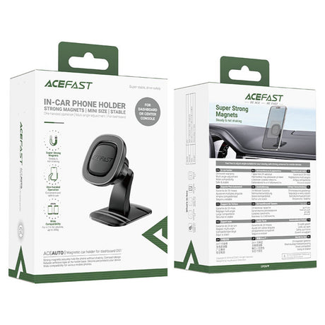 Suport Acefast (D51), Magnetic Grip, for Dashboard, Secure Fit, Non-slip Pad, Matte Surface, 4.7 - , Negru