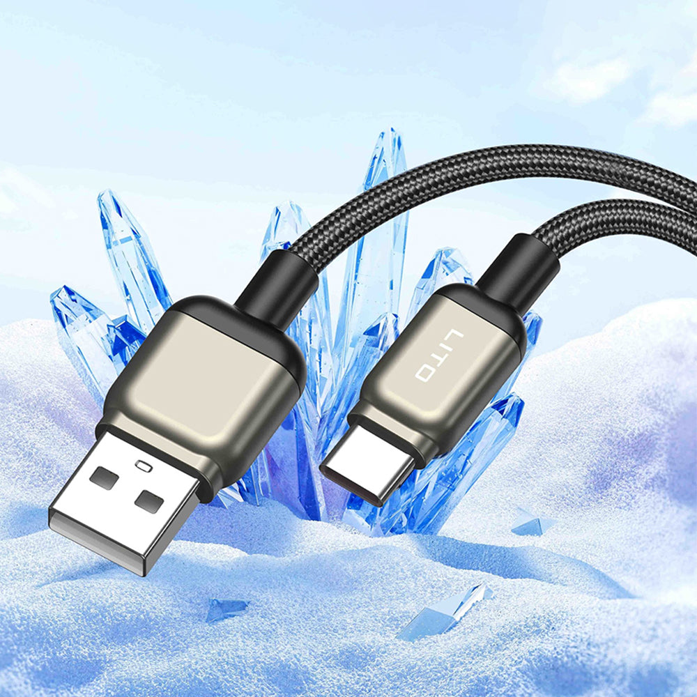 Cablu de Date cu Mufe USB si USB-C - Lito (LD17) - Black