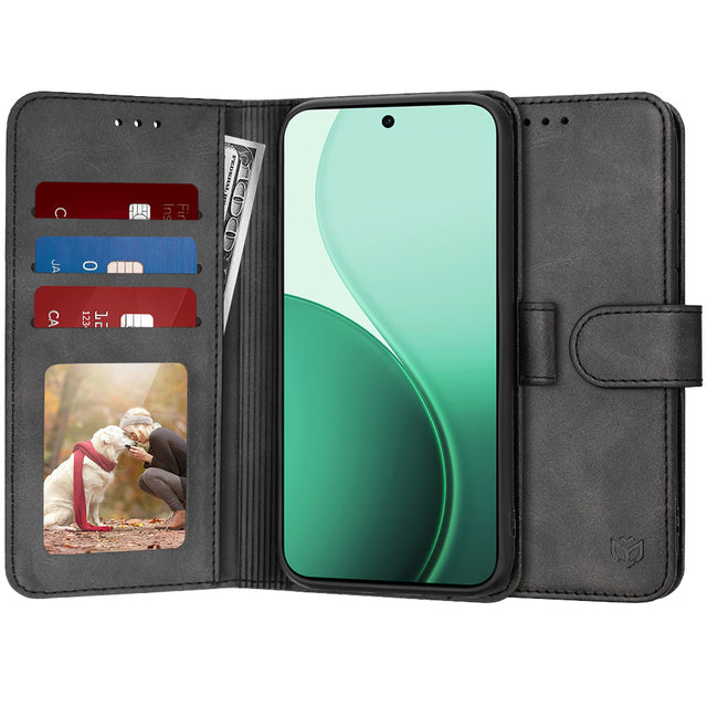 Husa de protectie Techsuit Diary Book compatibil cu Oppo Reno14, Negru
