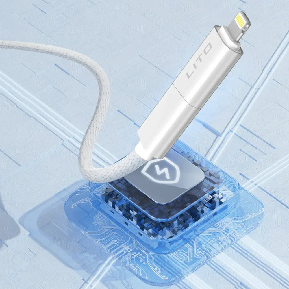 Cablu Lito Magnetic 4in1 (LD21), 5A High Current, 100W Fast Charging, Magnetic Design, Built-in Smart Chip, Alb