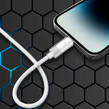 Cablu Lito Liquid Silicone (LD07), Type-C to Lightning, Fast Charging, Anti-freeze, Anti-fire, Alb