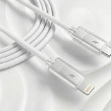 Cablu Lito Liquid Silicone (LD07), Type-C to Lightning, Fast Charging, Anti-freeze, Anti-fire, Alb