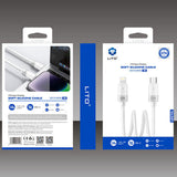 Cablu Lito Liquid Silicone (LD07), Type-C to Lightning, Fast Charging, Anti-freeze, Anti-fire, Alb