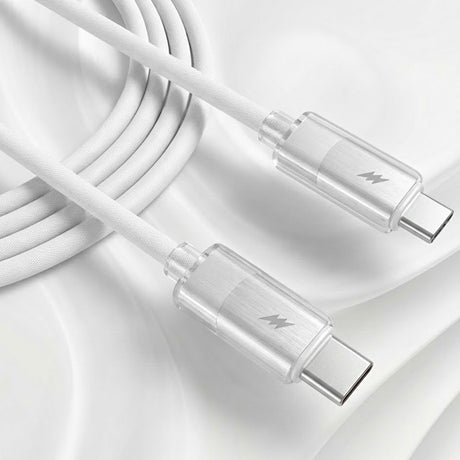 Cablu Lito Liquid Silicone (LD07), Type-C to Type-C, Fast Charging 60W, Anti-freeze, Anti-fire, Alb