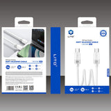 Cablu Lito Liquid Silicone (LD07), Type-C to Type-C, Fast Charging 60W, Anti-freeze, Anti-fire, Alb