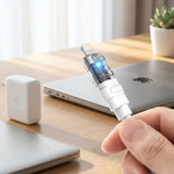 Cablu Lito Mechanical (LD05), Type-C to Lightning, Fast Charging 27W, Transparent Head, LED, Alb
