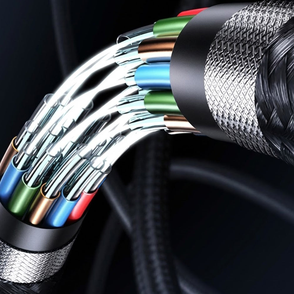 Cablu Lito (LD15), Type-C to Type-C, Fast Charging, Braided Nylon, 60W, LED Display, Negru