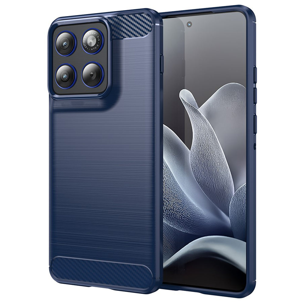 Husa de protectie Techsuit Carbon Silicone compatibil cu Motorola Edge 70, Albastru