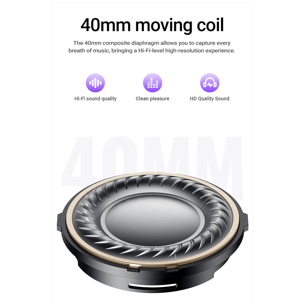 Casti Acefast Wireless Headset (H8), Type-C, Bluetooth 5.4, ANC Mode, Hybrid Noise Reduction, 500mAh, Professional HiFi, Argintiu