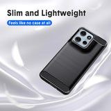 Husa de protectie Techsuit Carbon Silicone compatibil cu Motorola Moto G57 Power / G67 Power, Negru