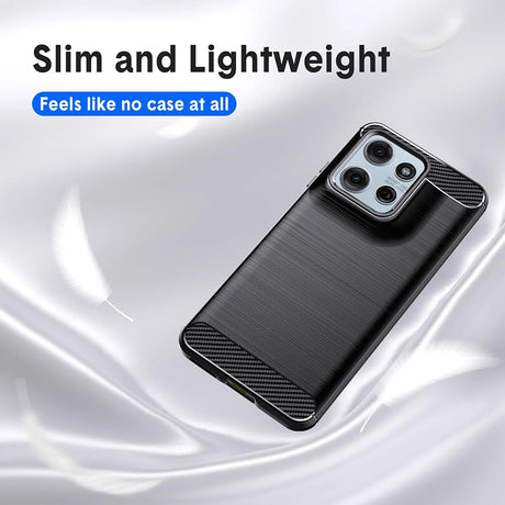 Husa de protectie Techsuit Carbon Silicone compatibil cu Motorola Moto G57 Power / G67 Power, Negru