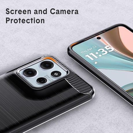 Husa de protectie Techsuit Carbon Silicone compatibil cu Motorola Moto G57 Power / G67 Power, Negru