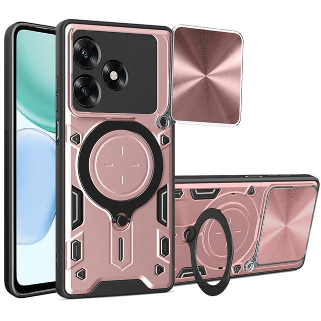Husa de protectie Techsuit CamGuard Pro compatibil cu Honor X5c Plus, Roz Auriu