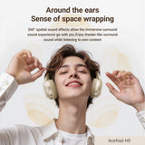 Casti Acefast Wireless Headset (H5), Type-C, Bluetooth 5.4, ANC, Noise Reduction, 3D Sense, 500mAh, Professional Hi-Fi, Negru