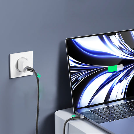 Cablu Lito (LD23CC), Type-C to Type-C, Fast Charging, Braided Nylon, 100W, 480Mbps, 1m, Gri