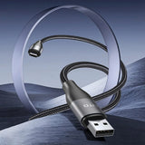 Cablu Lito (LD23T), USB to Type-C, Fast Charging, Braided Nylon, 6A, 480Mbps, 1m, Gri