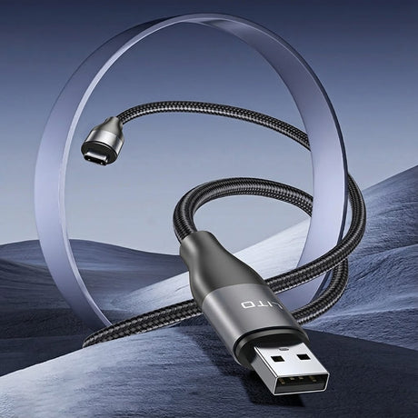 Cablu Lito (LD23T), USB to Type-C, Fast Charging, Braided Nylon, 6A, 480Mbps, 1m, Gri