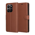 Husa de protectie Techsuit Leather Folio compatibil cu Honor 400 Smart 5G / 400 Smart 4G / X7d 4G, Maro